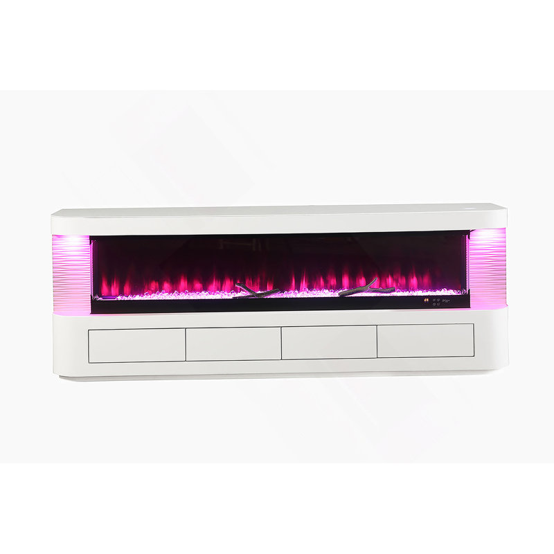 Meuble télé contemporain avec foyer électrique contemporain