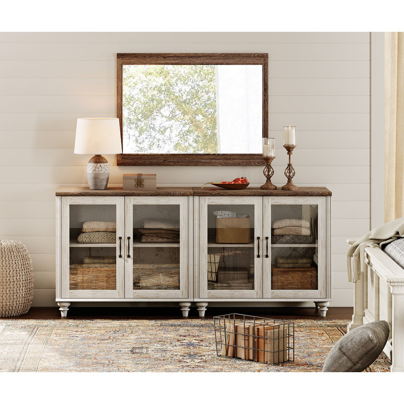 Armoire d'appoint Corretta, Blanc rustique