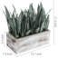 43.9cm Faux Plant in Solid Wood Planter