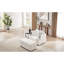 Canapé simple de 41,7 po de style moderne avec espace de rangement, repose-pieds mobile, deux ports USB, deux porte-gobelets, un porte-téléphone pour le salon, beige-367700081