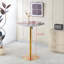 Table de bar pliante Tulip - doré et blanc, ronde 31,5 po x H 29,5 po