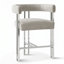 Tabouret de comptoir de 25 po avec accoudoirs recouverts de chenille et accoudoirs argentés (ensemble de 3)-132490178
