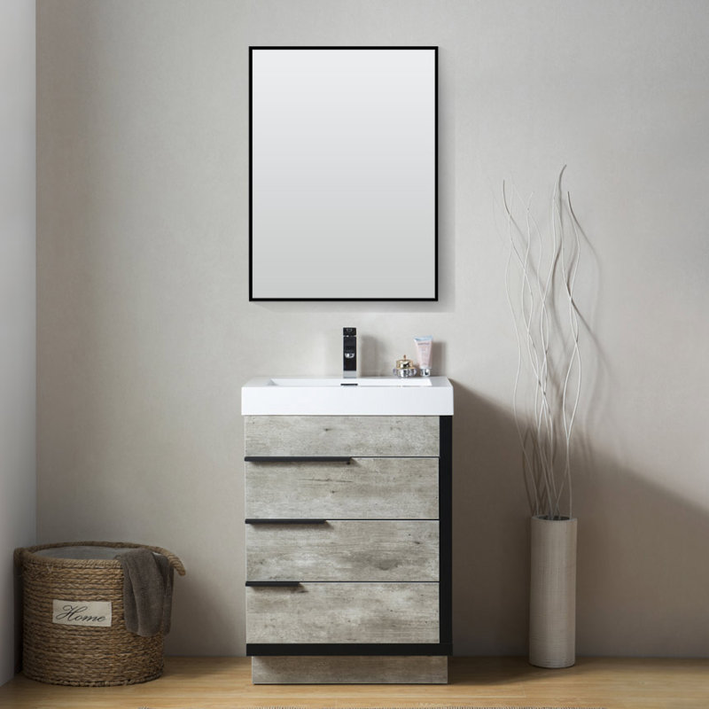 Ensemble de meuble-lavabo simple 24 po Siefert, Gris industriel