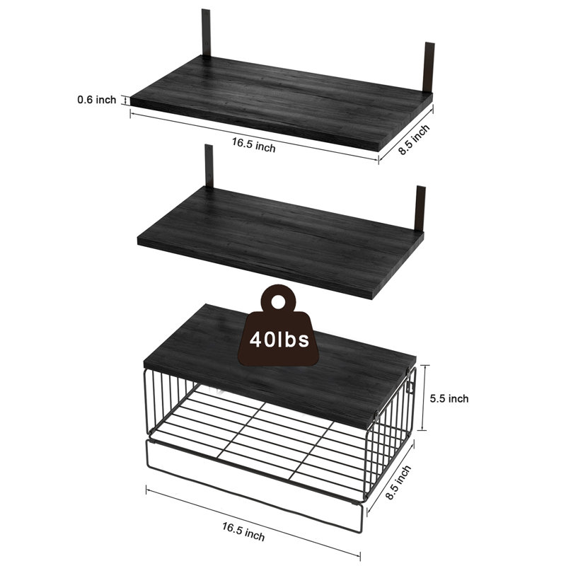 4 Piece Bracket Shelf, Black