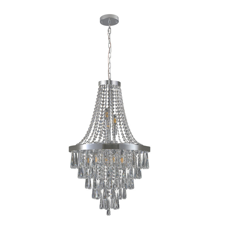 Lustre en cristal chromé de 20 po à hauteur réglable, plafonnier moderne pour le salon, la salle à manger, l'escalier, la base de l'ampoule E12 à 11 lumières (sans ampoules)