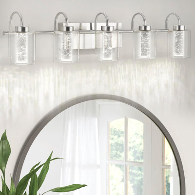 Luminaires de salle de bain en cristal pour salle de bain, appliques de salle de bain en chrome 3 températures