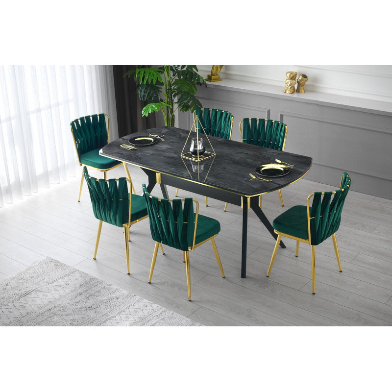 Aschwin Upholstered Windsor Back Armchair, Gold Green