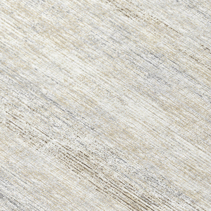 Contemporary Ivory Distressed 1''8" X 2''6" Accent Rug, Rectangle 5' x 7'6"