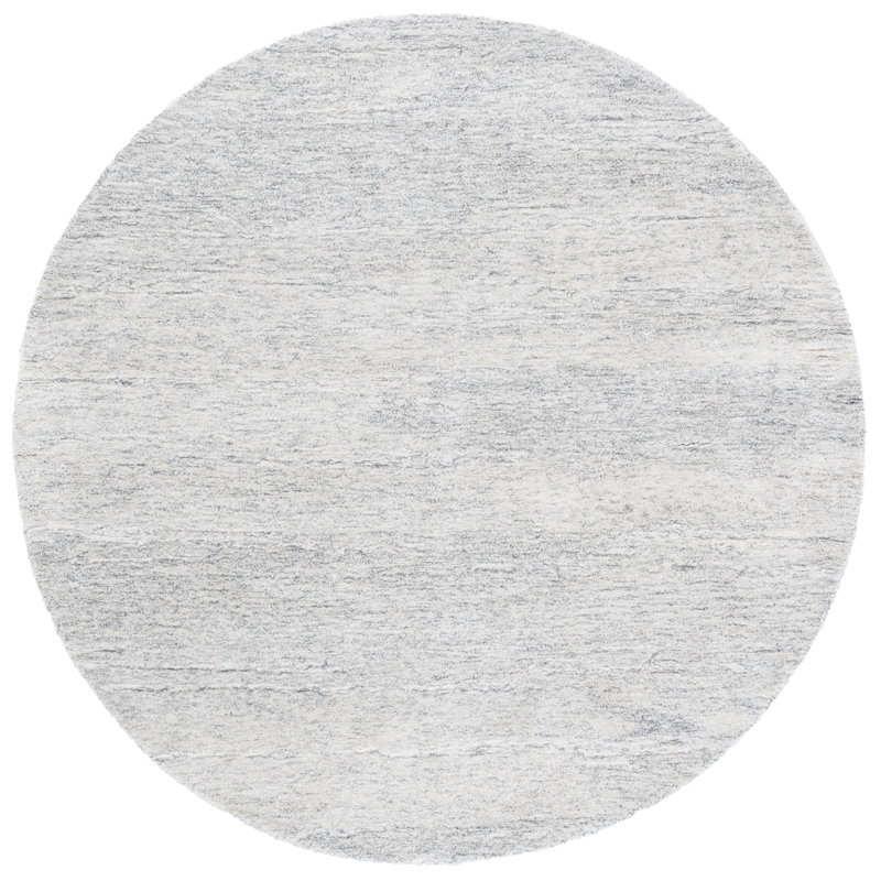 Missouri Ebony Hand Tufted Wool Abstract Rug, Round 6'