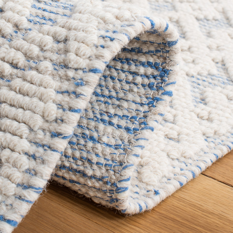 Tapis géométrique en laine / coton tissé à la main Vermont, Rectangle de 5 pi x 8 pi