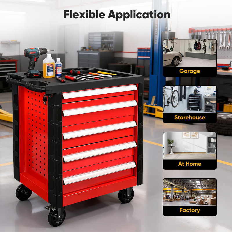 30.5" W 5-Drawer Combination Set With Wheels