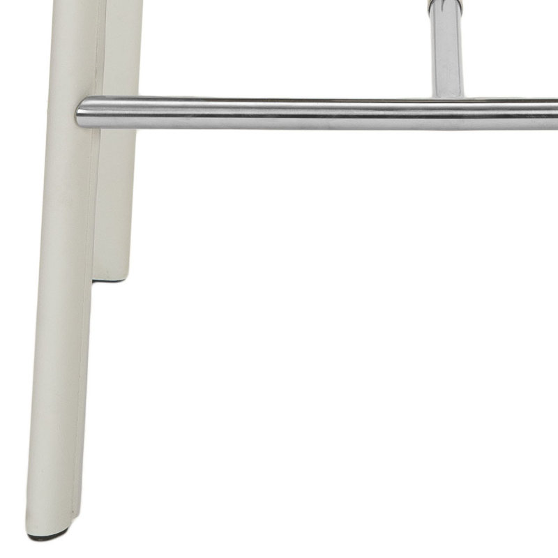 Tabouret de comptoir et de bar Anjail, Blanc, Tabouret de comptoir (siège d’une hauteur de 24