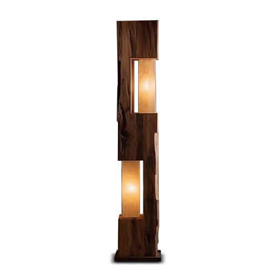 Zen-Style Living Room Wooden Standing Lamp