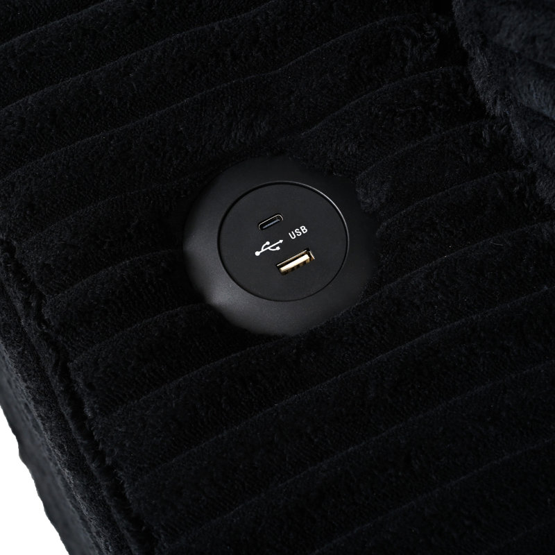 Canapé-lit modulaire surdimensionné avec méridienne avec ports USB, porte-gobelets et coussins décoratifs pour une détente confortable