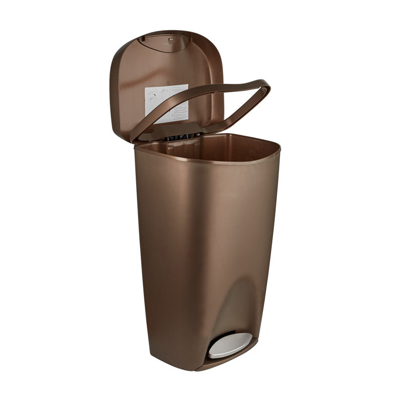 Poubelle à pédale en plastique 13 gallons Calhoon, Bronze