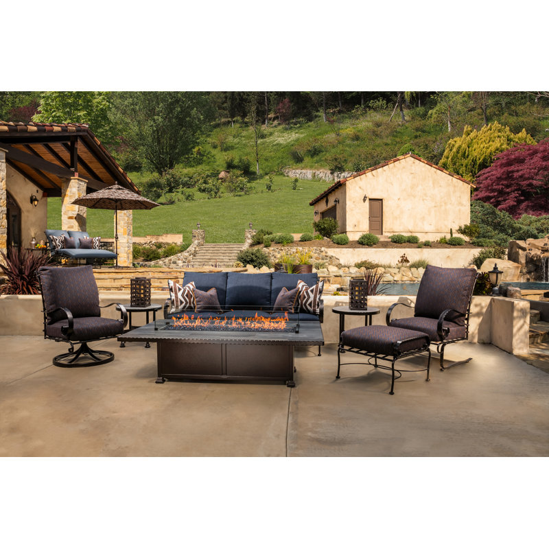 Classico Outdoor 3 - Seat Patio Sofa, Graphite, Alcazar Redwood