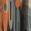 Evolving Abstractions I - Rideau abstrait Mid-Century - Rideau occultant abstrait - 1 panneau-1865225929