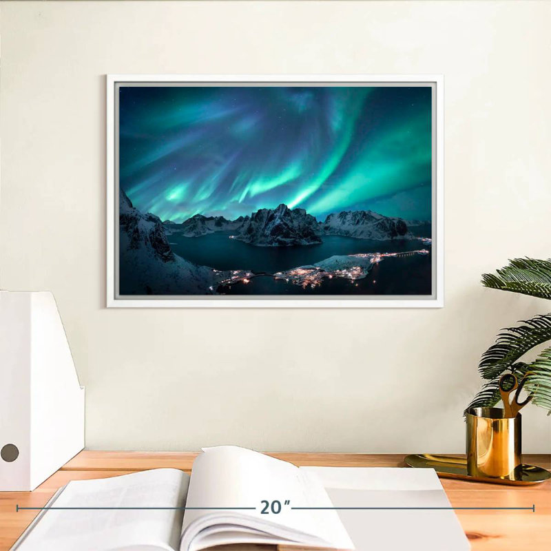 Aurora Display, Floating Frame White, 13" X 9"
