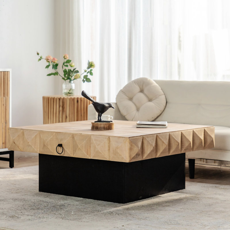 Table basse avec rangement Ekaterini, H 18,3 po x L 41,33 po x l 41,33 po