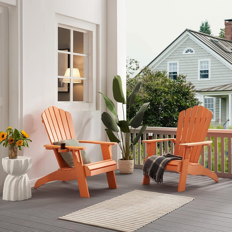 Fauteuil Adirondack surdimensionné avec porte-gobelet, Orange