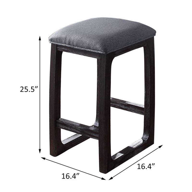 Tabouret de comptoir H 25,5 po Alezay en gris et espresso vieilli