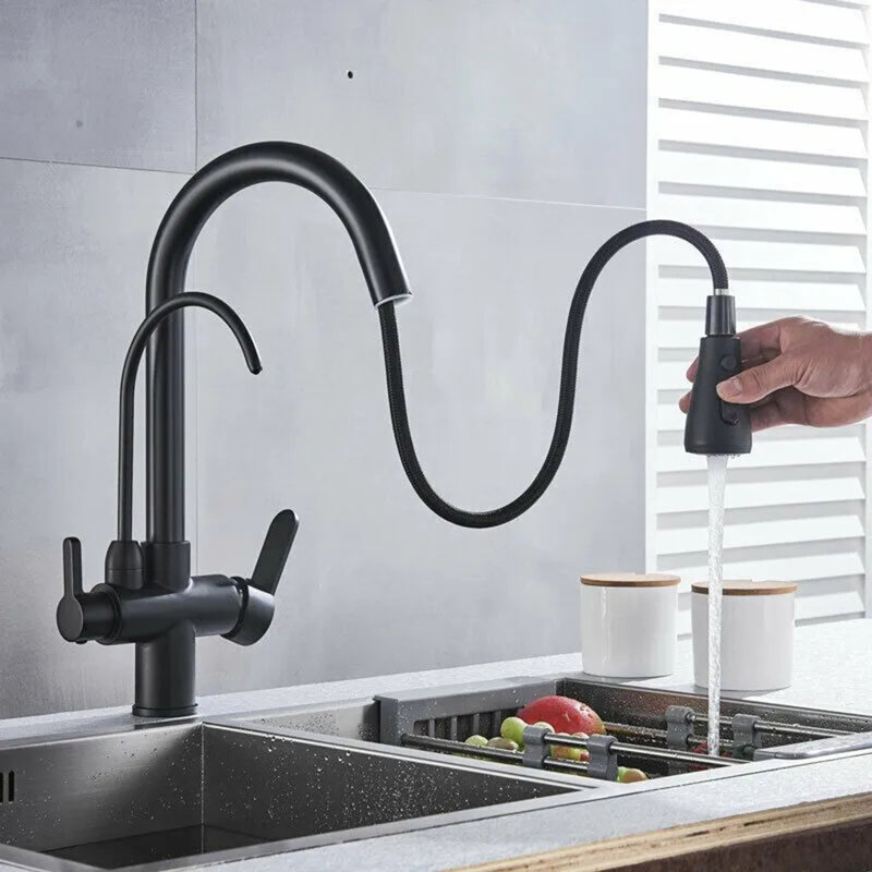 Senlesen Pull Out Kitchen Faucet, Matte Black