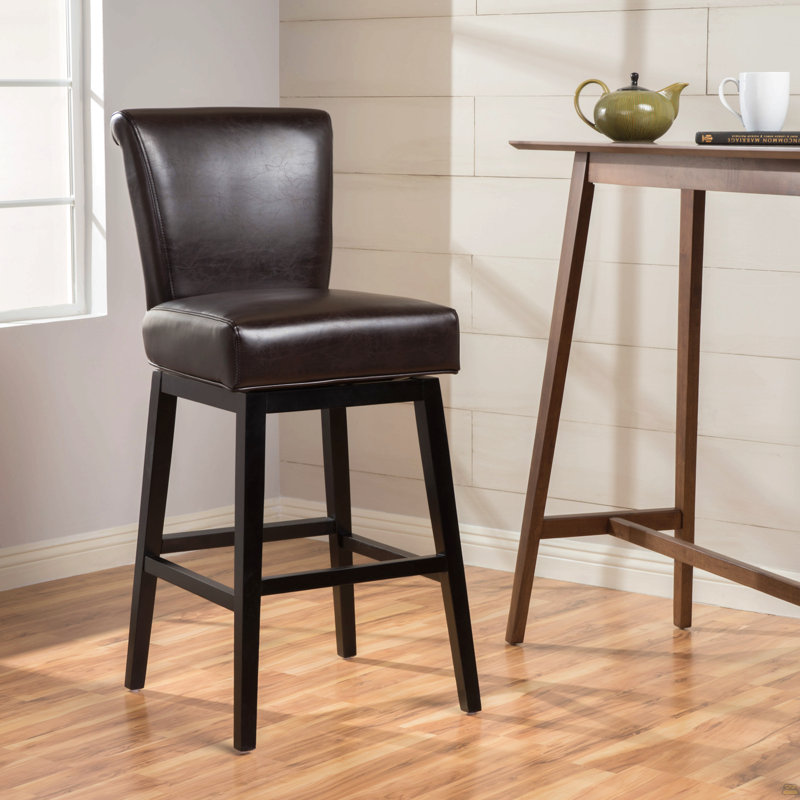Tabouret de comptoir pivotant en cuir synthétique 28 pouces