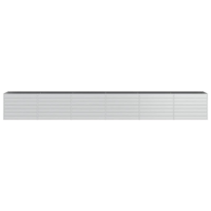 Raised Garden Bed Raised Flower Bed Galvanized Steel Planter Silver, 30.31" H x 236.2" W x 31.5" D