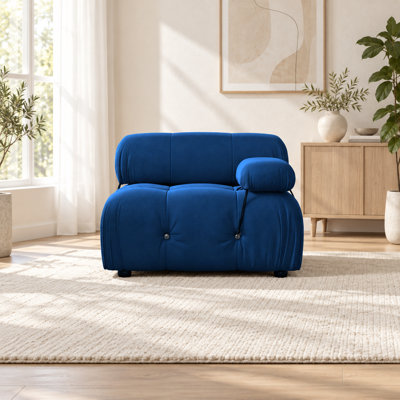 Upholstered Modern Velvet Fabric Single One-Armed Chair