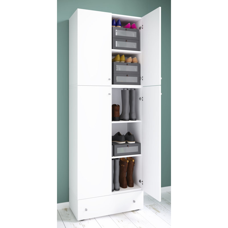 12 Pair Shoe Storage Cabinet, White
