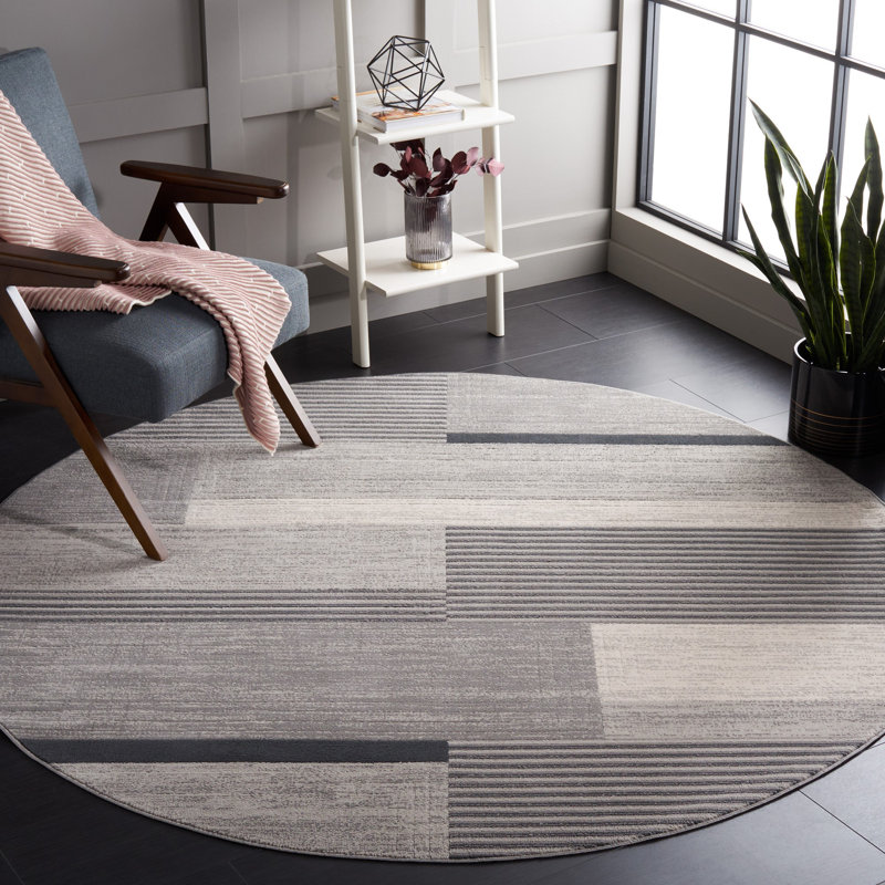 Alcinda Performance Geometric Rug, Round 6'7"