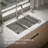Strive 32" L x 18-5/16" W x 9-5/16" Smart Divide Under-Mount Large/Medium Double-Bowl Kitchen Sink with Basin Rack