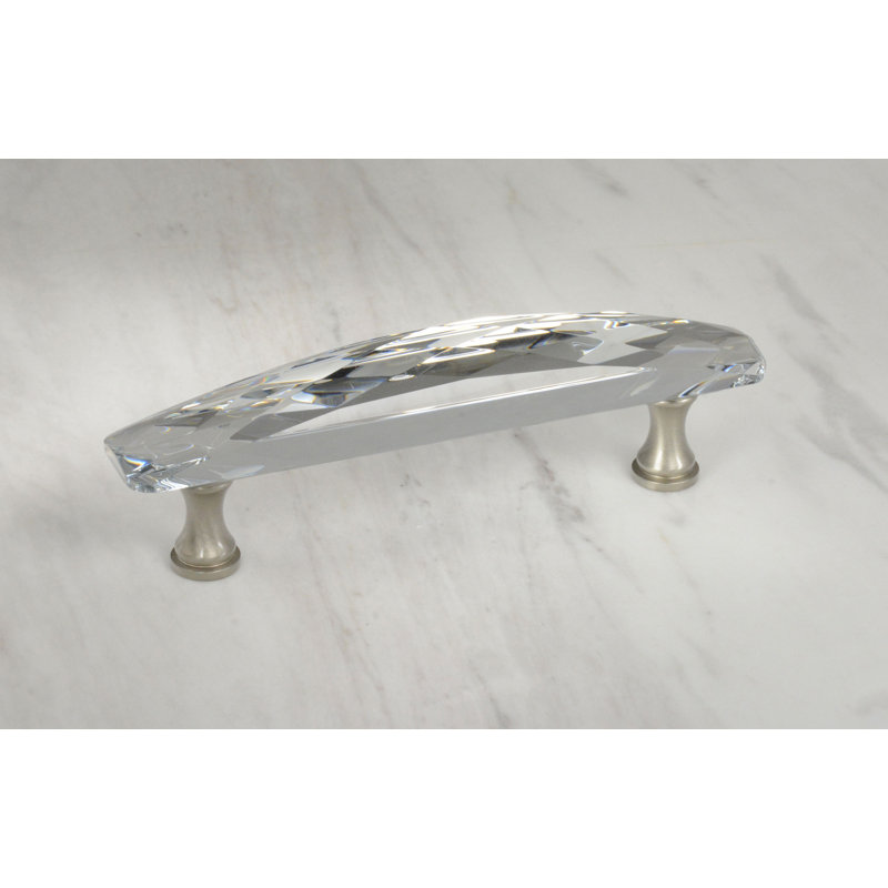 Poignée barre 3 3/4 po Brilliance, Transparent / nickel brossé