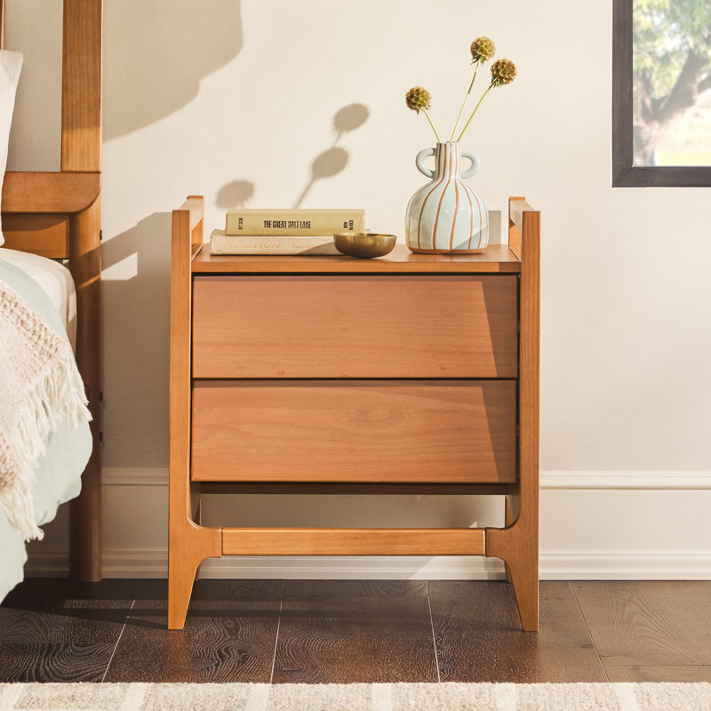 Maesie 2-Drawer Solid Wood Nightstands, Brown