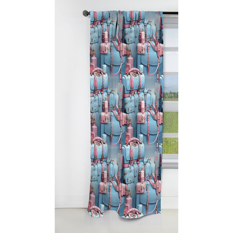 Rideau occultant rose chic Popart Chic - 1 panneau, L 52 po x L 108 po