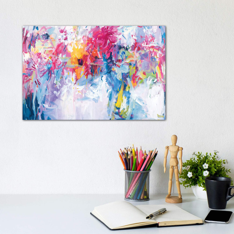 Lavender Flowers In My Hand by Amira Rahim - Wrapped Canvas Painting, 66.04 cm H x 45.72 cm W x 1.91 cm D
