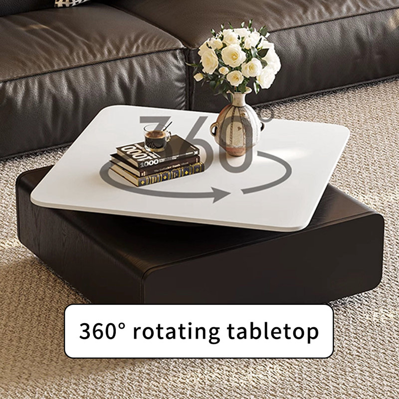 Table basse avec rangement rotatif Modern, Black