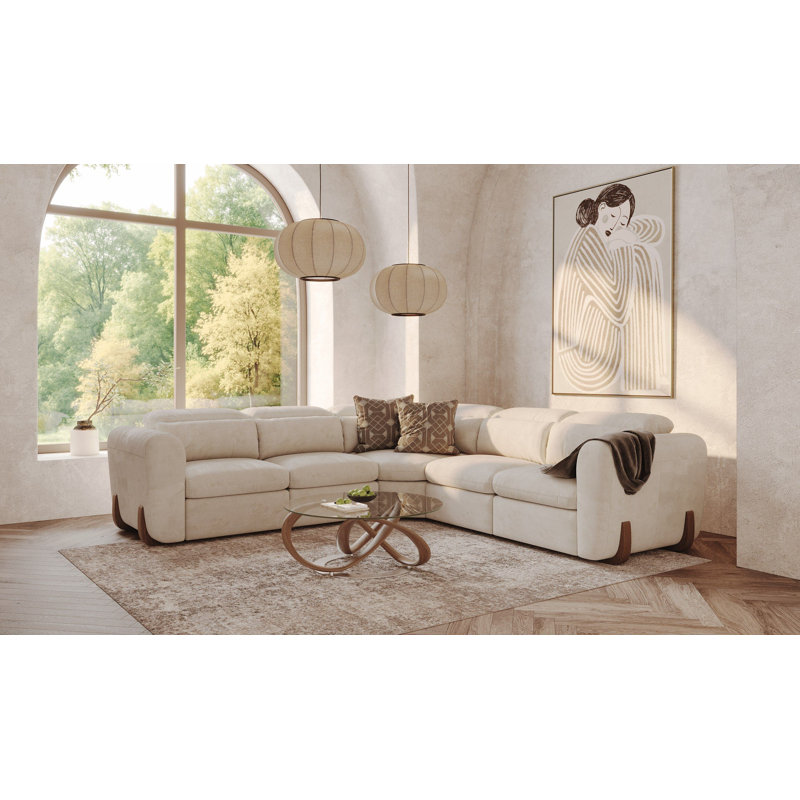 Canapé modulaire inclinable rembourré 5 pièces Azurnea