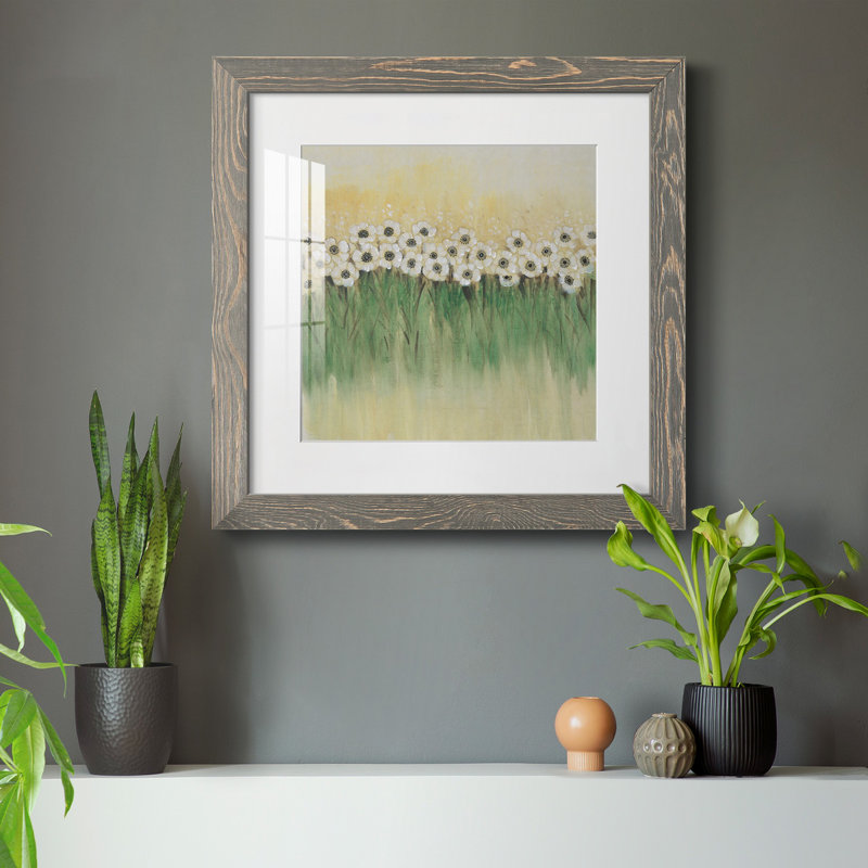 Rangée de fleurs I - reproduction encadrée de qualité supérieure - prête à être accrochée, H 35,5 po x l 35,5 po x P 1,5 po