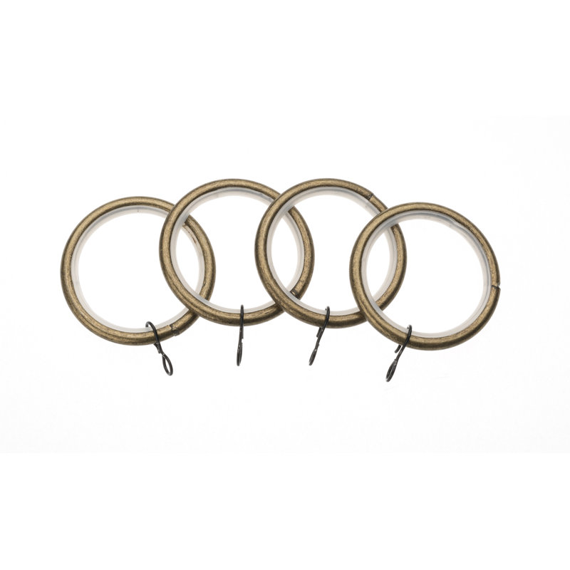 Curtain Rings, 2.8cm H  x 2.8cm W  x 0.5cm D, Antique Brass