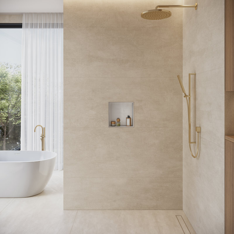 Niche de douche encastrée en acier inoxydable 304 calibre 18 de 18 po Cantrio SN-1212, Brossé