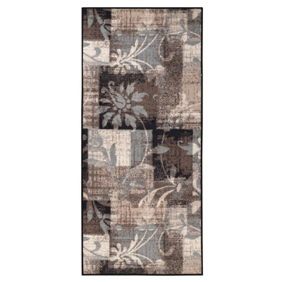 Rotonya Floral Area Rug in Chocolate