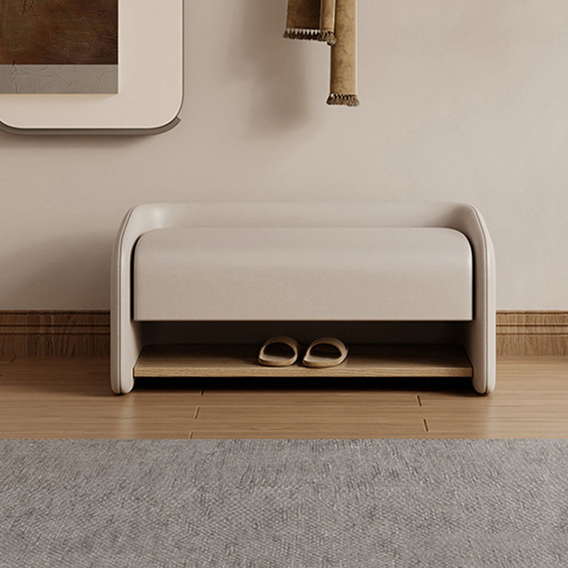 Beige Upholstered Bench, Beige