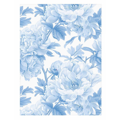 Motif floral de fleurs bleues à motif de chalet