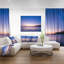 Ciel bleu vif et les eaux à coucher de soleil grand shore, reproduction de photo sur toile tendue-18297345