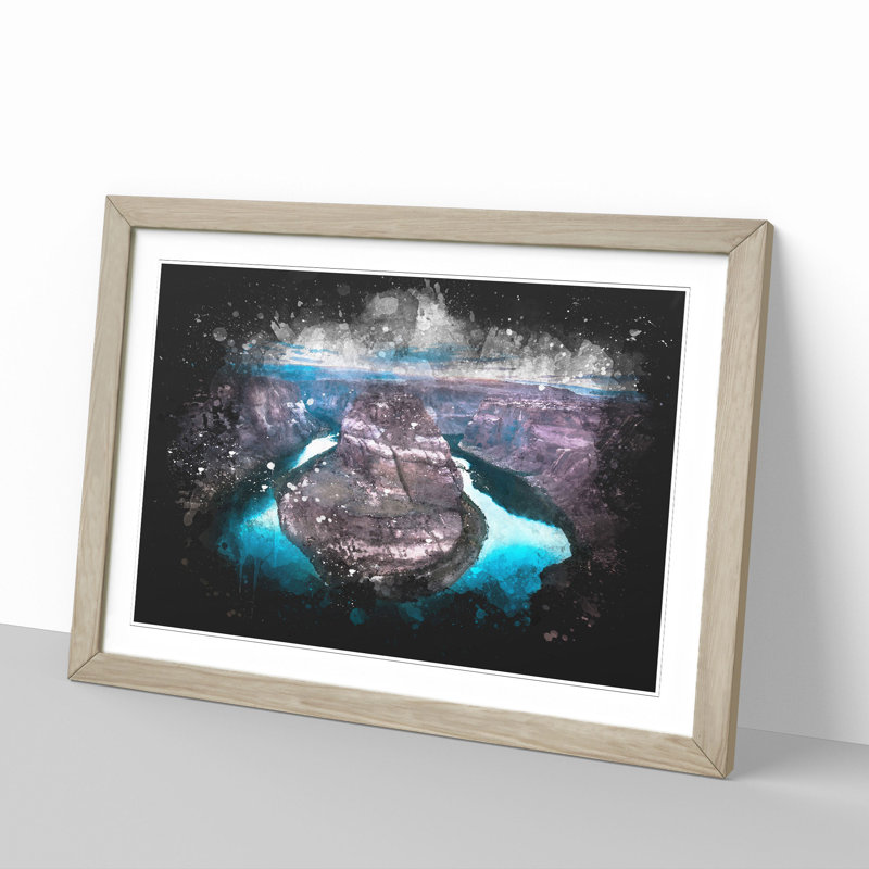 Horseshoe Bend in the Grand Canyon Vol.1 - Picture Frame Graphic Art, 48cm H x 65cm W x 2cm D, Oak Framed