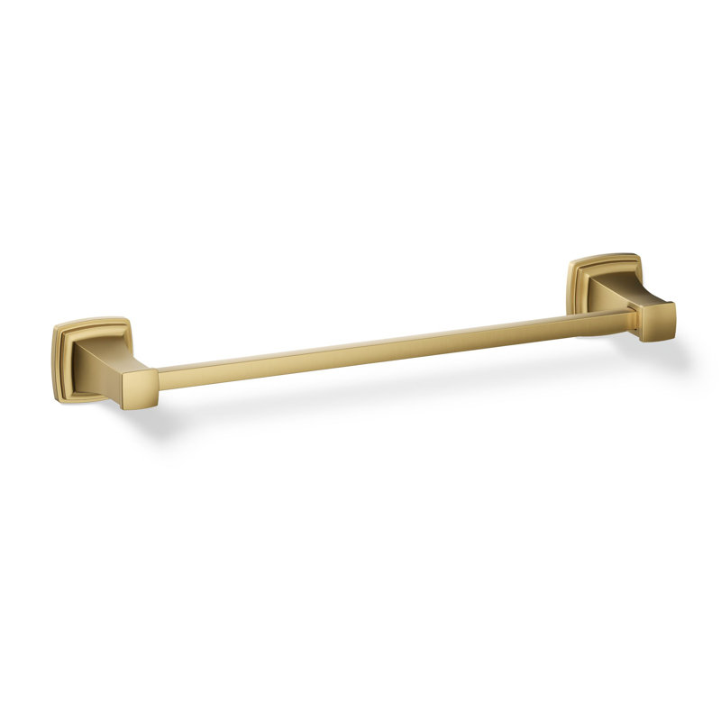Riff Wall Mounted Towel Bar, Vibrant Brushed Moderne Brass, 18"W