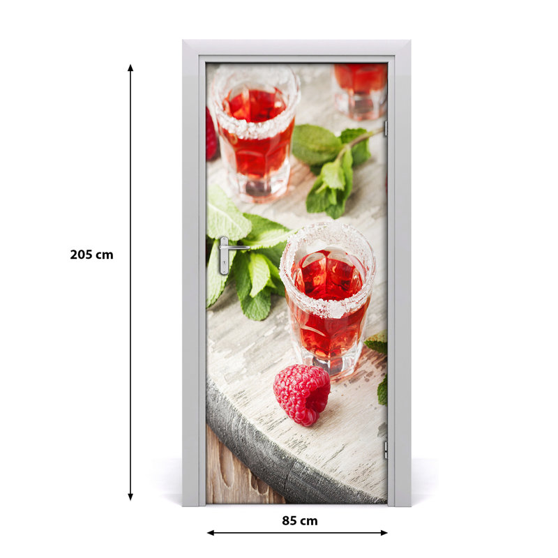 Raspberry And Beverage Door Decal