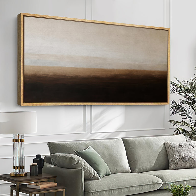 Grande impression sur toile encadrée, impression de paysage abstrait neutre pour décoration intérieure moderne, Naturel