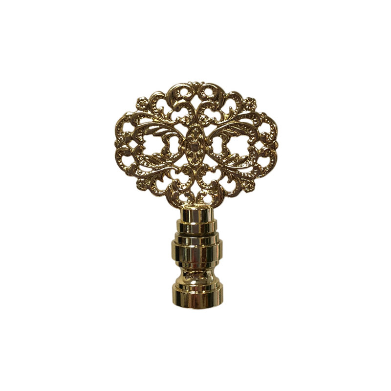 Faîteau lampe filigree floral, Laiton poli
